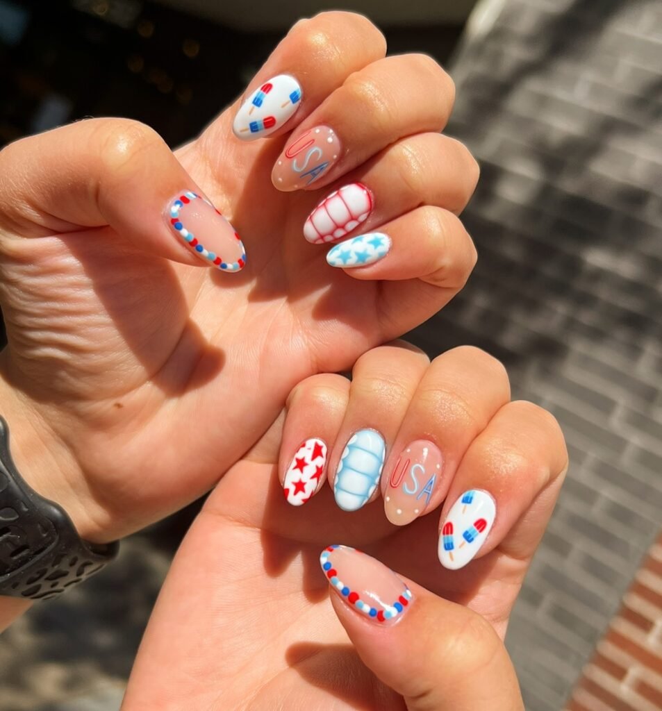 23 Cute July Nail Ideas That Are Absolutely Stunning july nail ideas1 (12)