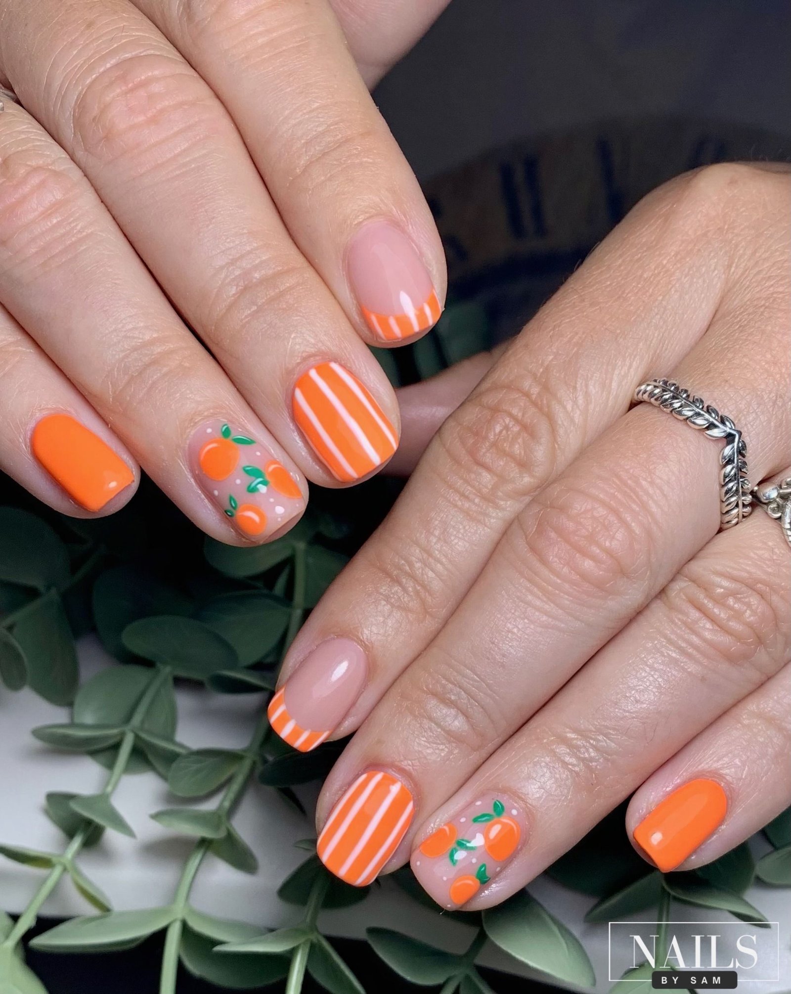 citrus orange nail ideas 12