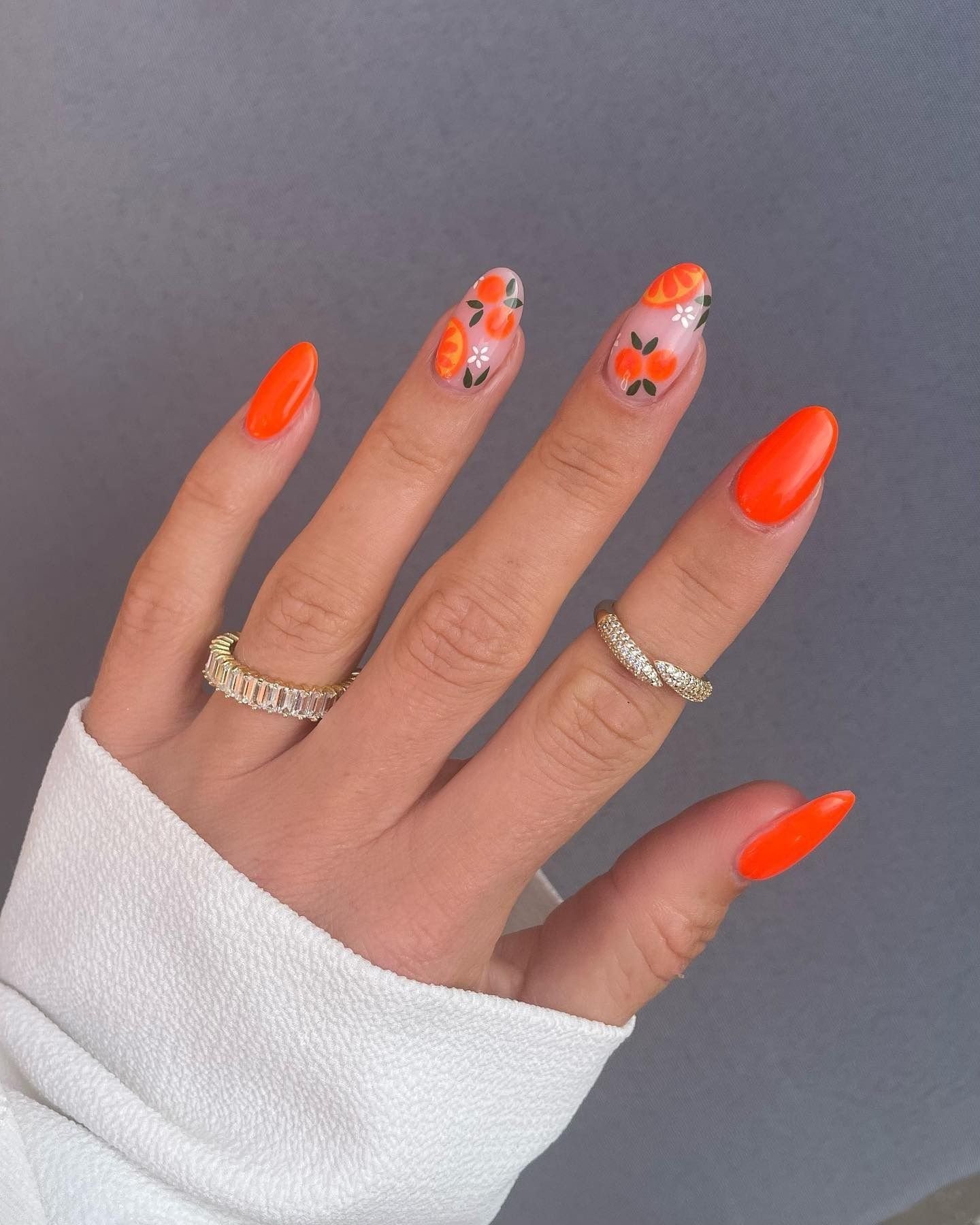 citrus orange nail ideas 14