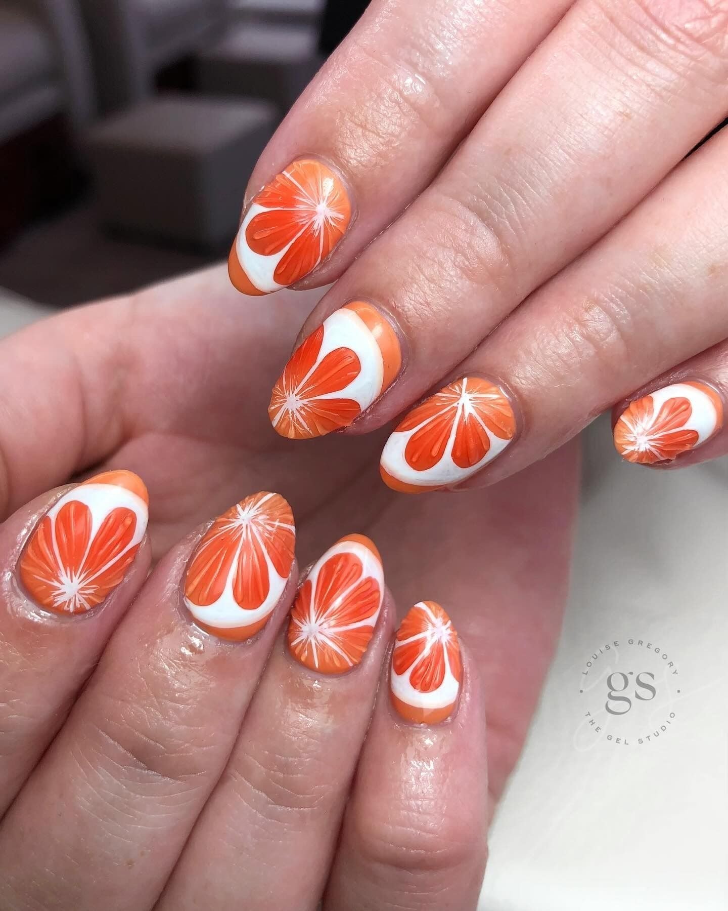 citrus orange nail ideas 7