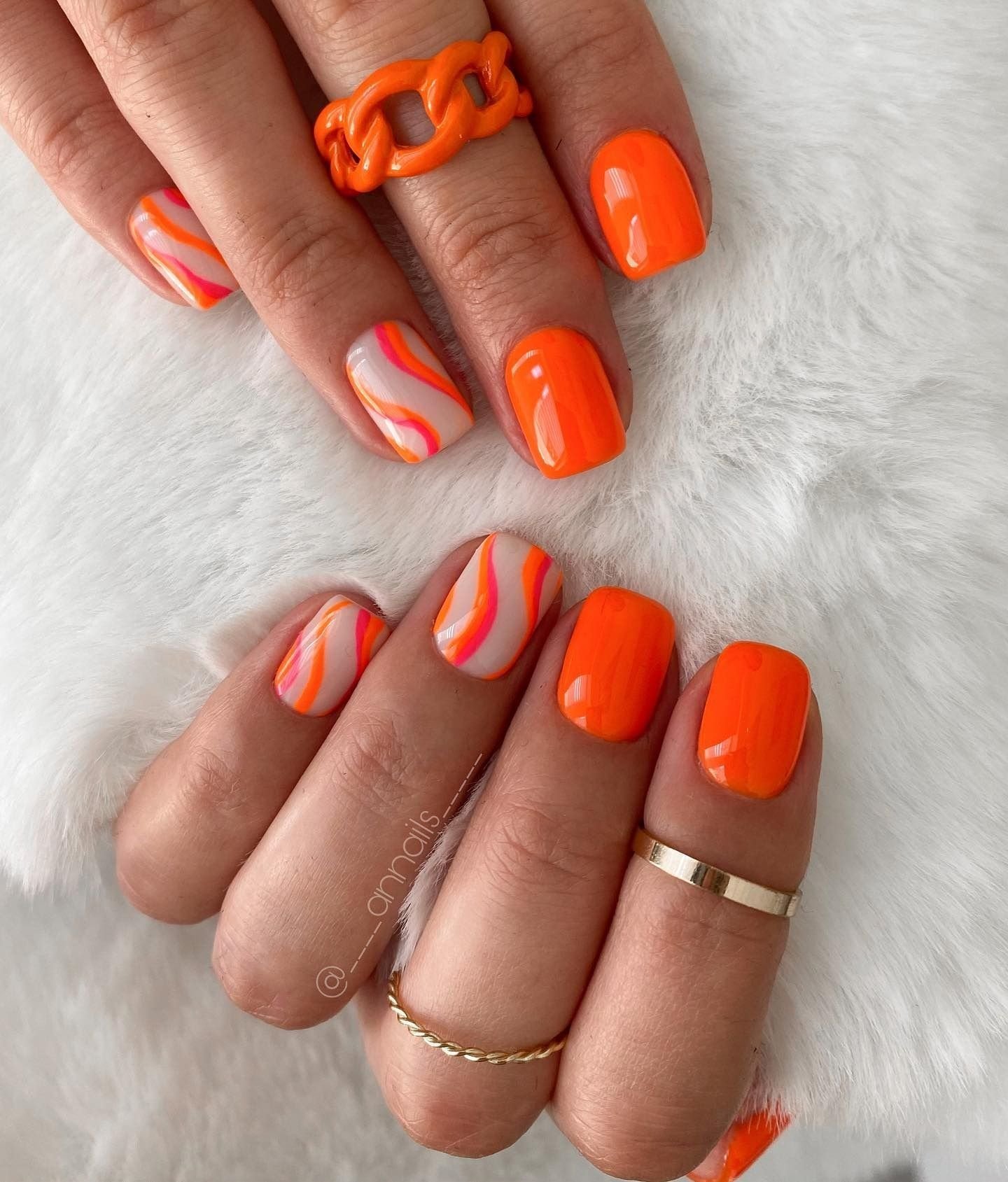 20 Orange Nails You'll Want to Copy This Year orange nail ideas 3