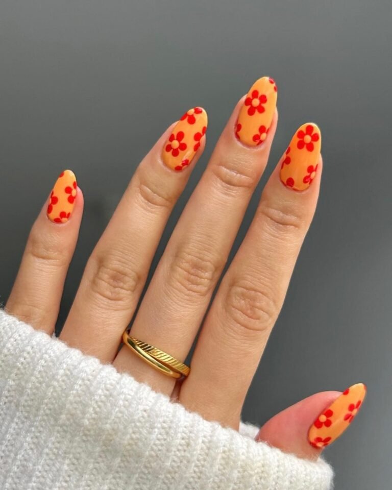 orange nail ideas 4