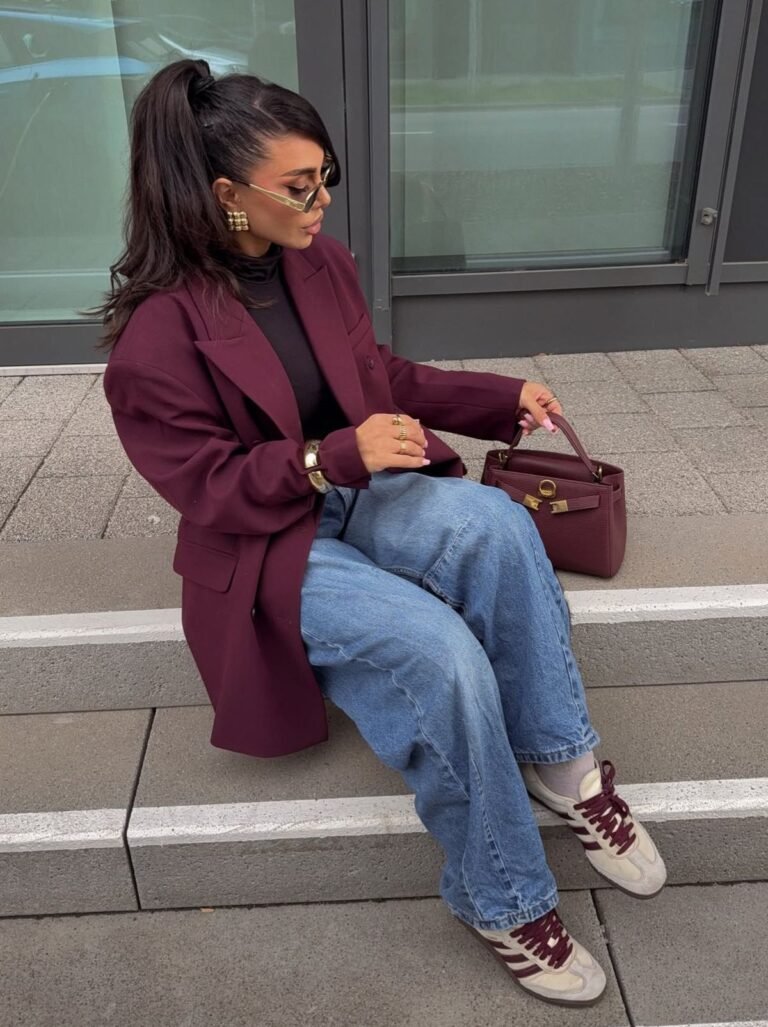 burgundy fall outfit ideas 1