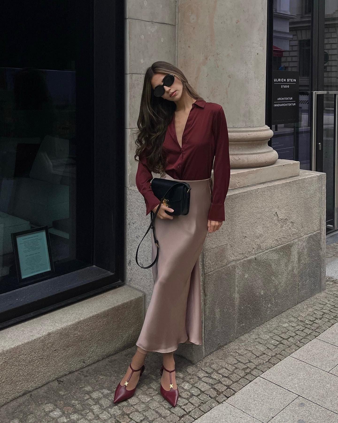 burgundy fall outfit ideas 5