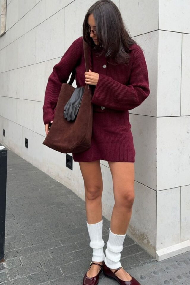 burgundy fall outfit yu