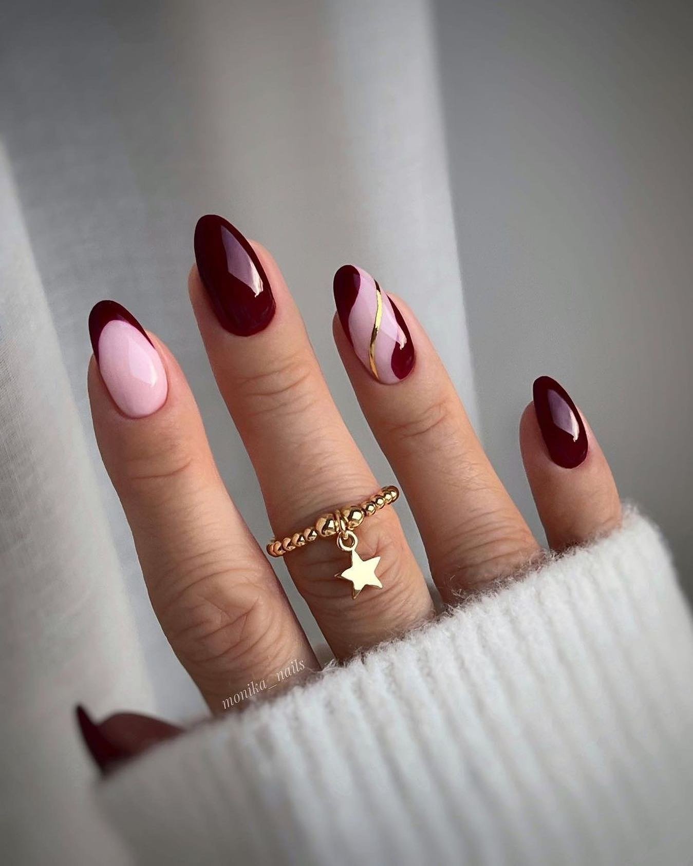 22 Burgundy Fall Nails: Easy and Stylish Autumn Nail Looks imageye burgundy fall nails 2