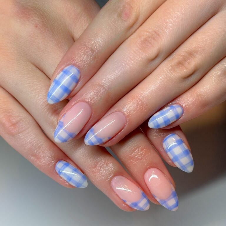 plaid nails